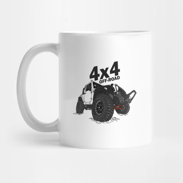 4x4 Off Road Jeep White by 4x4 Sketch